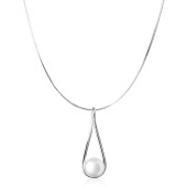 Colier argint cu perla naturala alba DiAmanti SK20222P-W-Necklace-G
